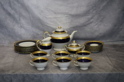 Cobalt blue and Gild KPM German Porcelain Coffee set