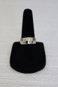 Diamond Cut White Gold Ring