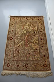 Extremely Fine Turkish Oriental Silk Herekeh Rug