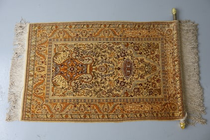 Extremely Fine Turkish Oriental Silk Herekeh Rug