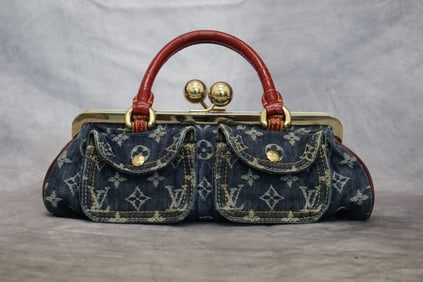 Louis Vuitton Sac Fermoir Denim Bag