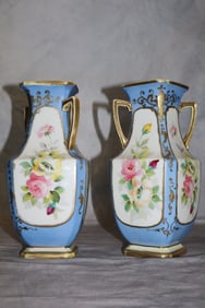 Japanese Gilt Porcelain Nippon Urns