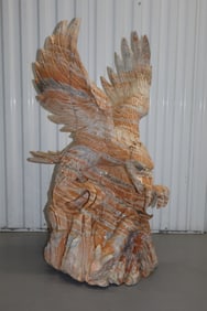 Hand carved marble Eagle Statue