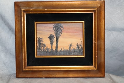Oil on Masonite painting by Bill Shaddix (American,1931)