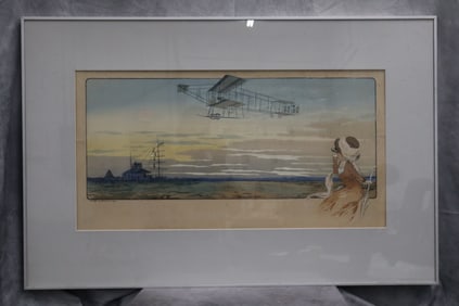 "Grand Prix de la Champagne" by Gamy Marguerite Montaut(French 1879-1909) Signed Lithograph