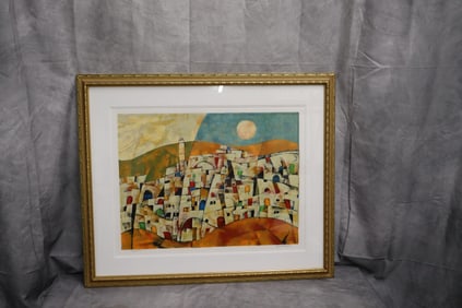 "Davids Tower" by Harry Guttman (Romanian, B.1933-2015)  Serigraph