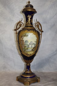 Sevres Cobalt Blue Porcelain Vase