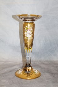 Murano Venetian Gold 2pc Candleholder set