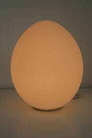 Mid Century Modern Vintage White Opaline Glass Egg lamp