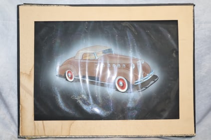 Dom Pacetti(American) Painting of a classic car Lassale 350 convertible