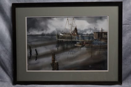 Signed watercolor painting by unknown artist
