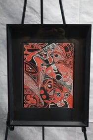 Abstract Art, Pencil on Paper, Signed Alejandro