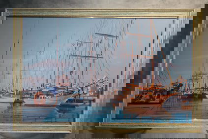 "Marina" by Matthew Popielarz(American) Oil painting