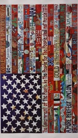 American flag print, signed Sarah Grant