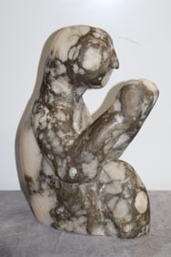 Stone (possibly serpentine) Carving Of Praying man