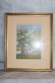 Augusto Acroes(B.1863) Pastel on paper