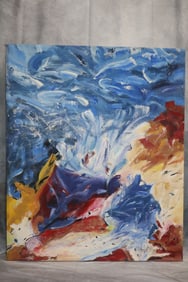 Abstract Oil On Canvas By Margo T. Jones