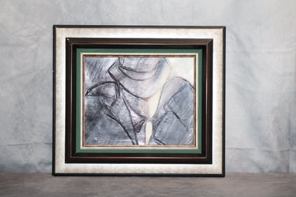 "L' homme Au Chapeau" Original Oil On Canvas by Joel Rougie (French, B.1957)