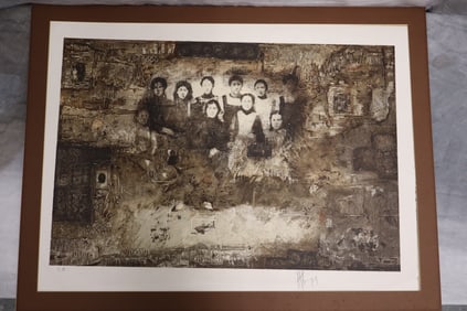 "The Pose" by Alain Kleinmann (French, b.1953) Lithograph