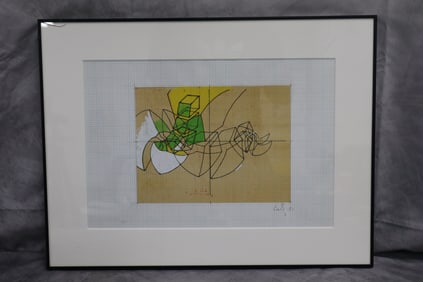 Enrique Castro-Cid (AMERICAN, Chilean, 1937-1992) Mixed Media Original