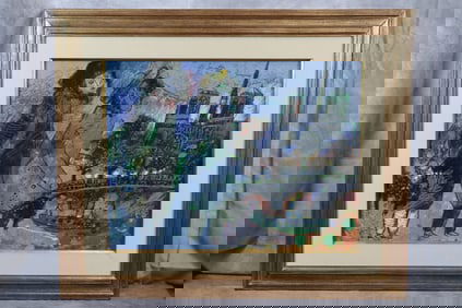 "je vais vers les hommes des grandes villes" by Theo Tobiasse(Israeli/French, 1927-2013) lithograph