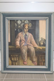 "Janela Transparente" Mario Gruber(Brazil, 1927-2011) Oil on Canvas