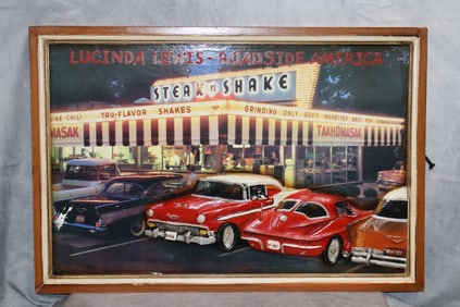 Steak and Shake Lucinda Lewis Roadside America Lighted Wall Art Sign