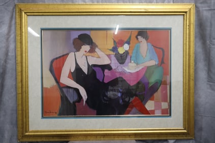 "Marie and Susie" by Itzchak Tarkay framed print