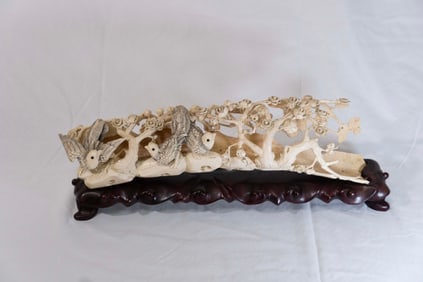 Oriental Carving Bird Scene