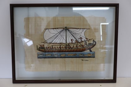 Egyptian tapestry signed and framed