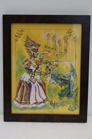 Manny Cartoon Dia de los Muertos Painting