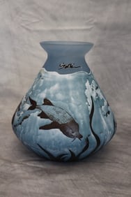 Galle style Blue Vase