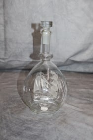 Glass Decanter with ship inside
