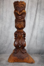 Hand Carved Hawaiian wood statue