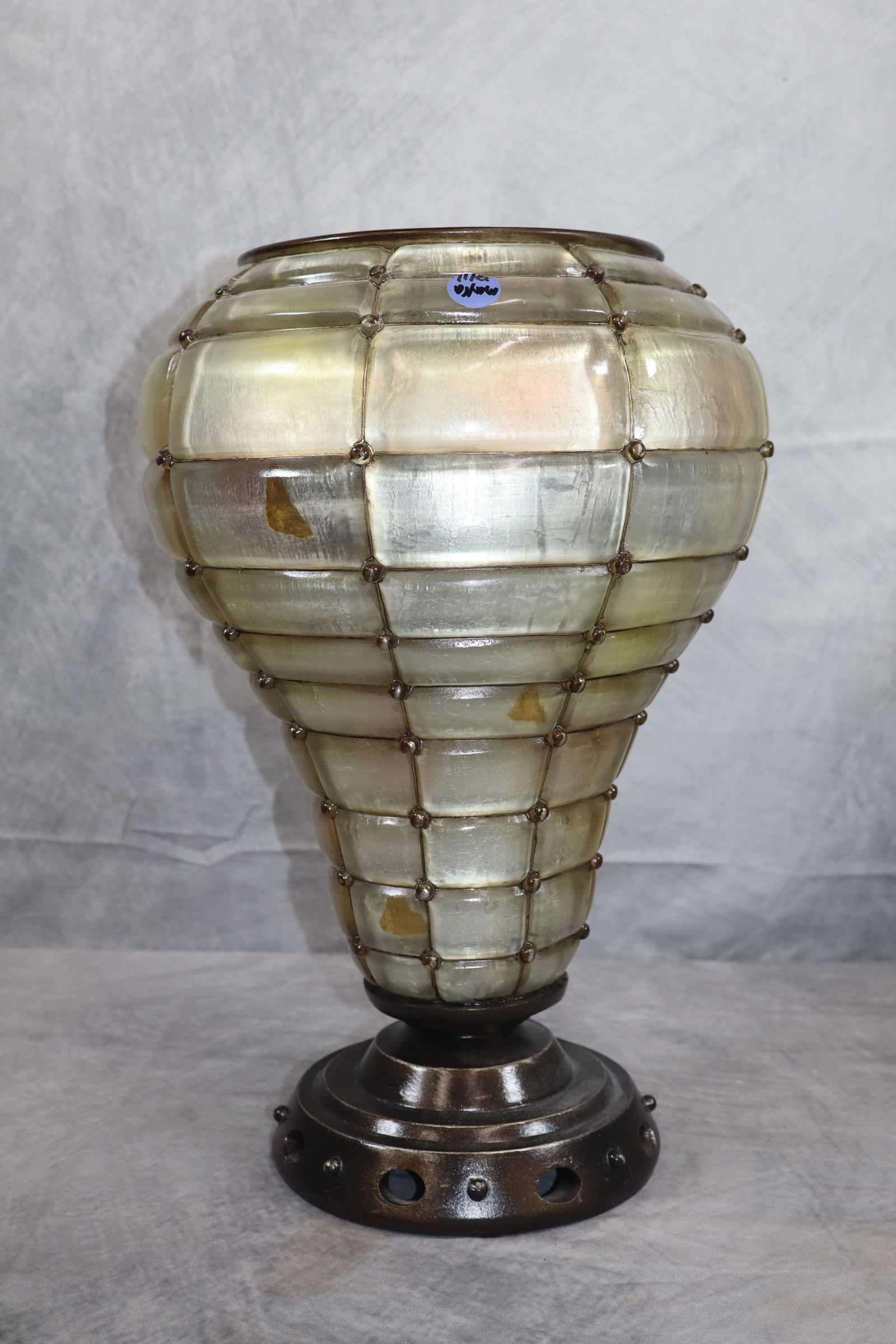 Vintage Style Metal & Glass Table Lamp Base/Vase (1 of 3)