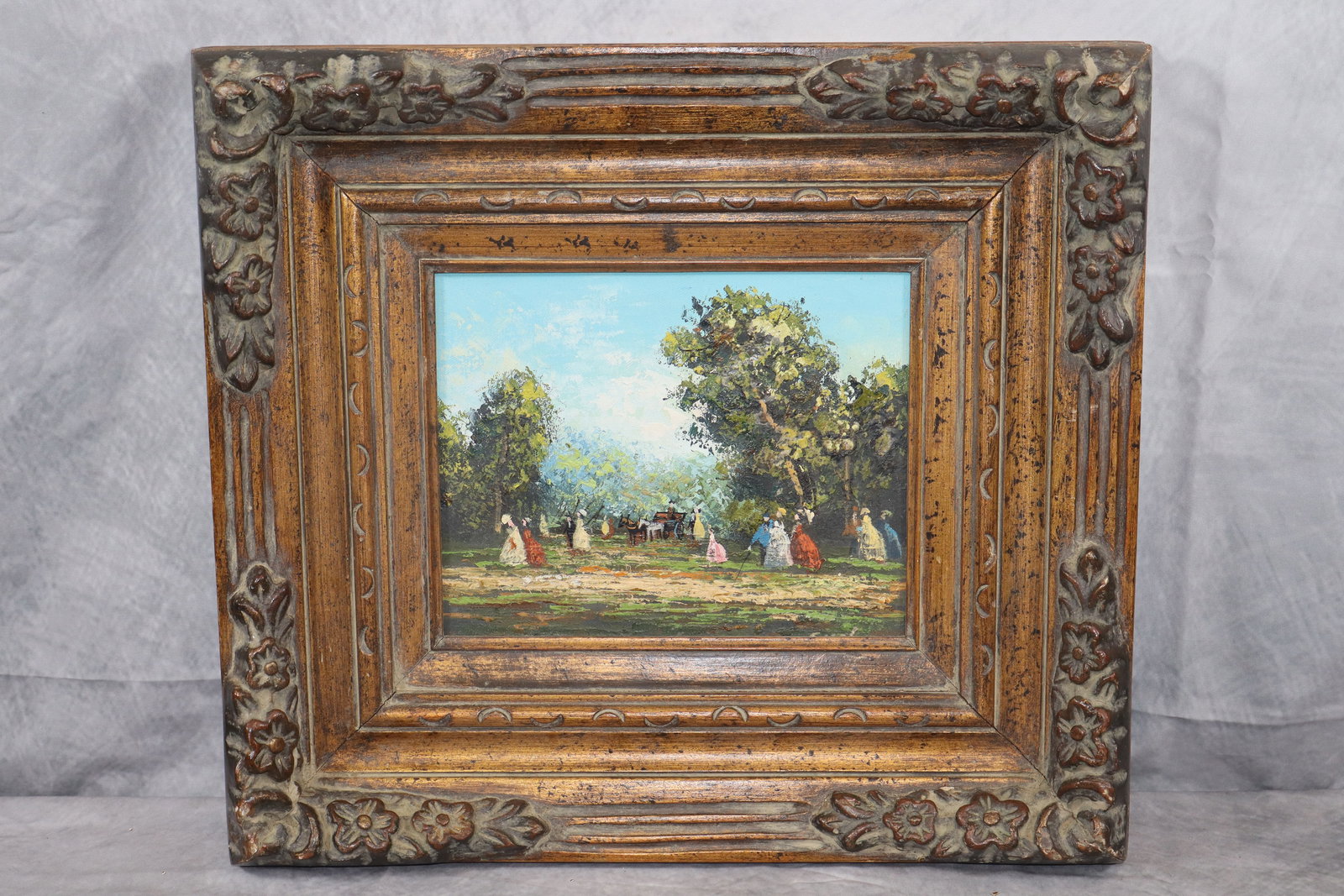 Vintage Oil On Canvas, signed, Artist Unknown (1 of 3)