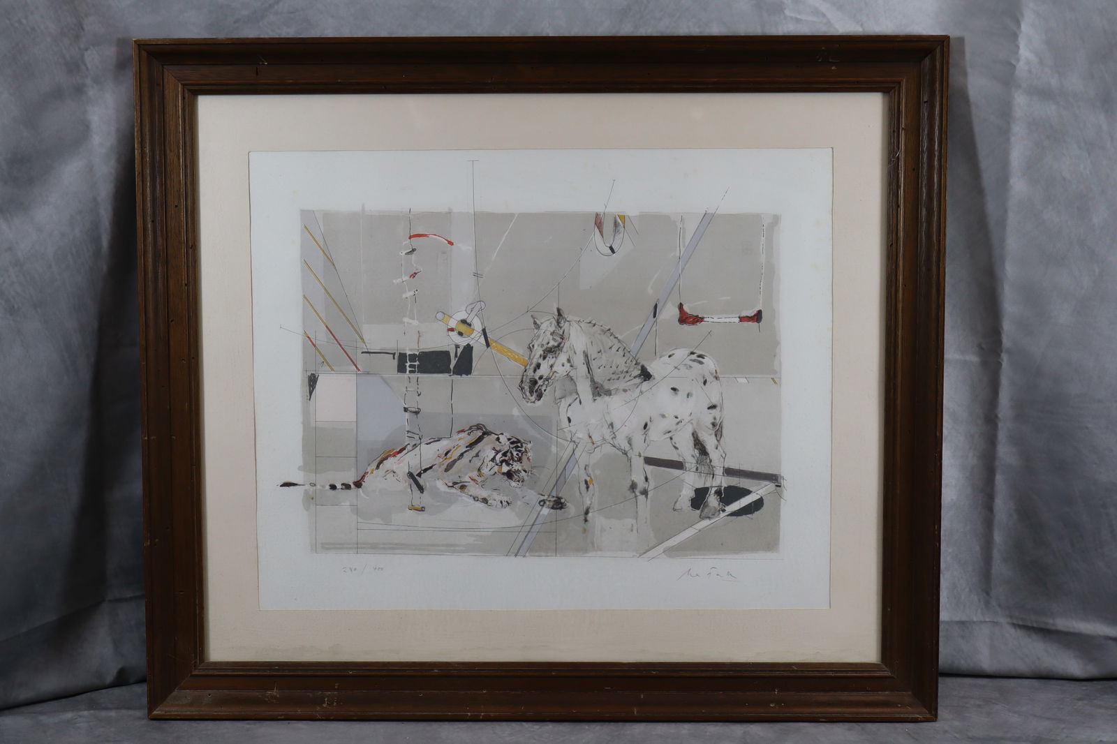 Hans Falk(Switzerland, B.1918-2002): Limited edition lithograph by Swiss artist Hans Falk signed on the lower right and numbered 280/400. H23in L27in