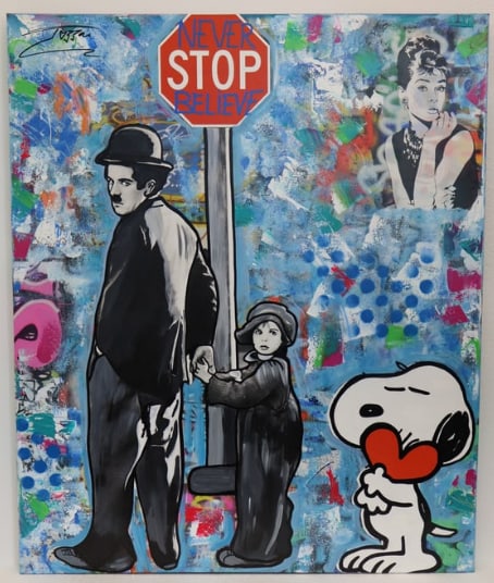 Jozza mixed media original "Never stop believe" (1 of 3)