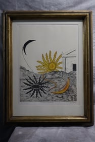"Sole Spento e una Crescenza" (Dimmed Sun and a Growth) Giorgio de Chirico (Flight 1888-Rome 1978)