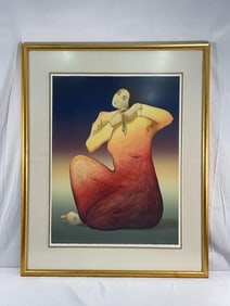 "Earring" by R.C. Gorman (American, B.1931-2005) Lithograph