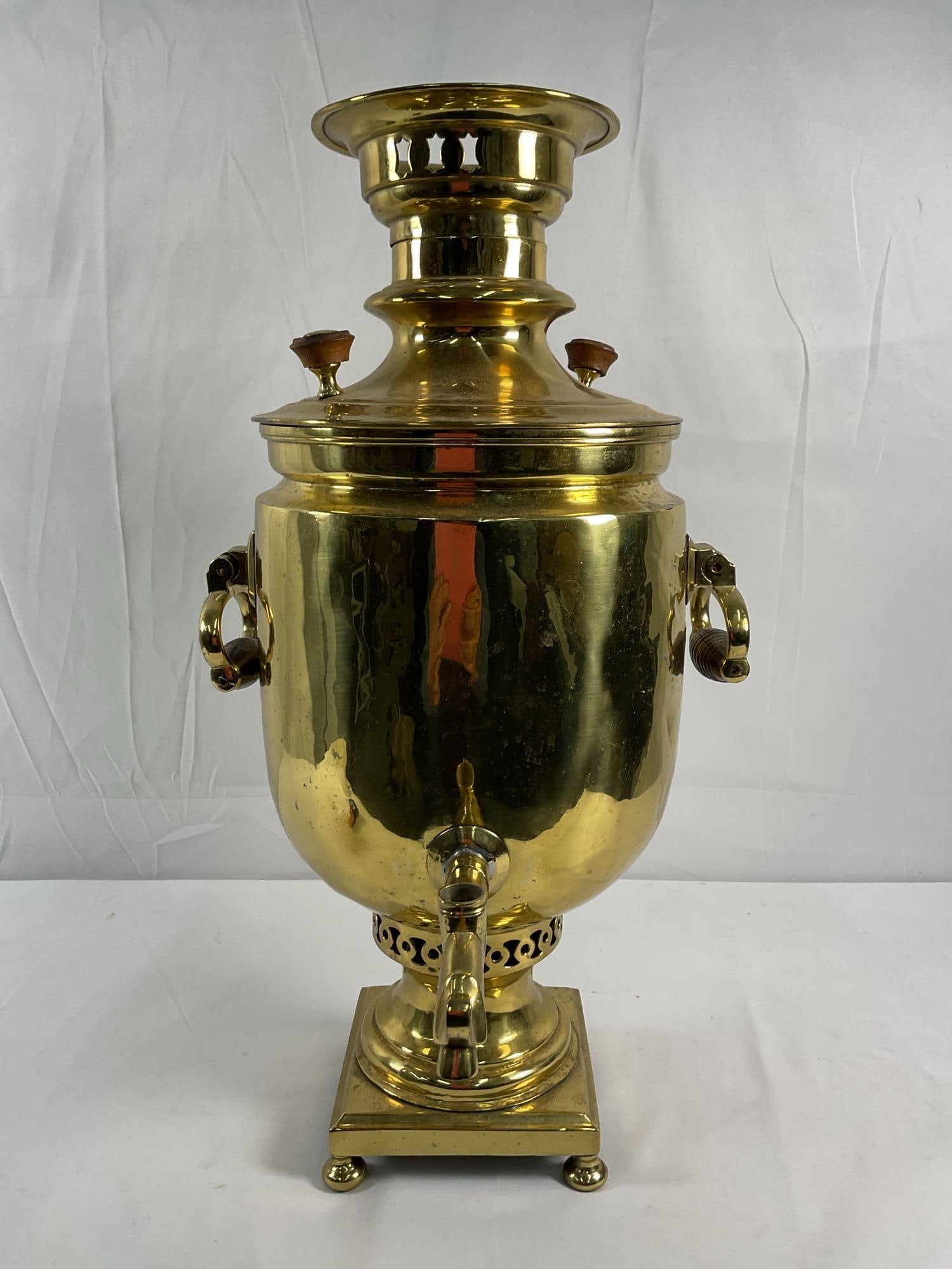 Antique Brass Russian Coffee or Tea Maker (Samovar) (1 of 5)