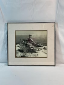 Framed Photograph of the USS Franklin D. Roosevelt