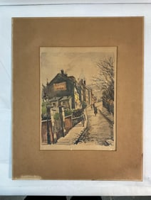 Parisian Street Scene - Rue de l'Abreuvoir - Seguie (French) Watercolor