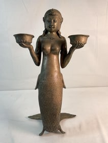 Bronze Mermaid Candle Holder