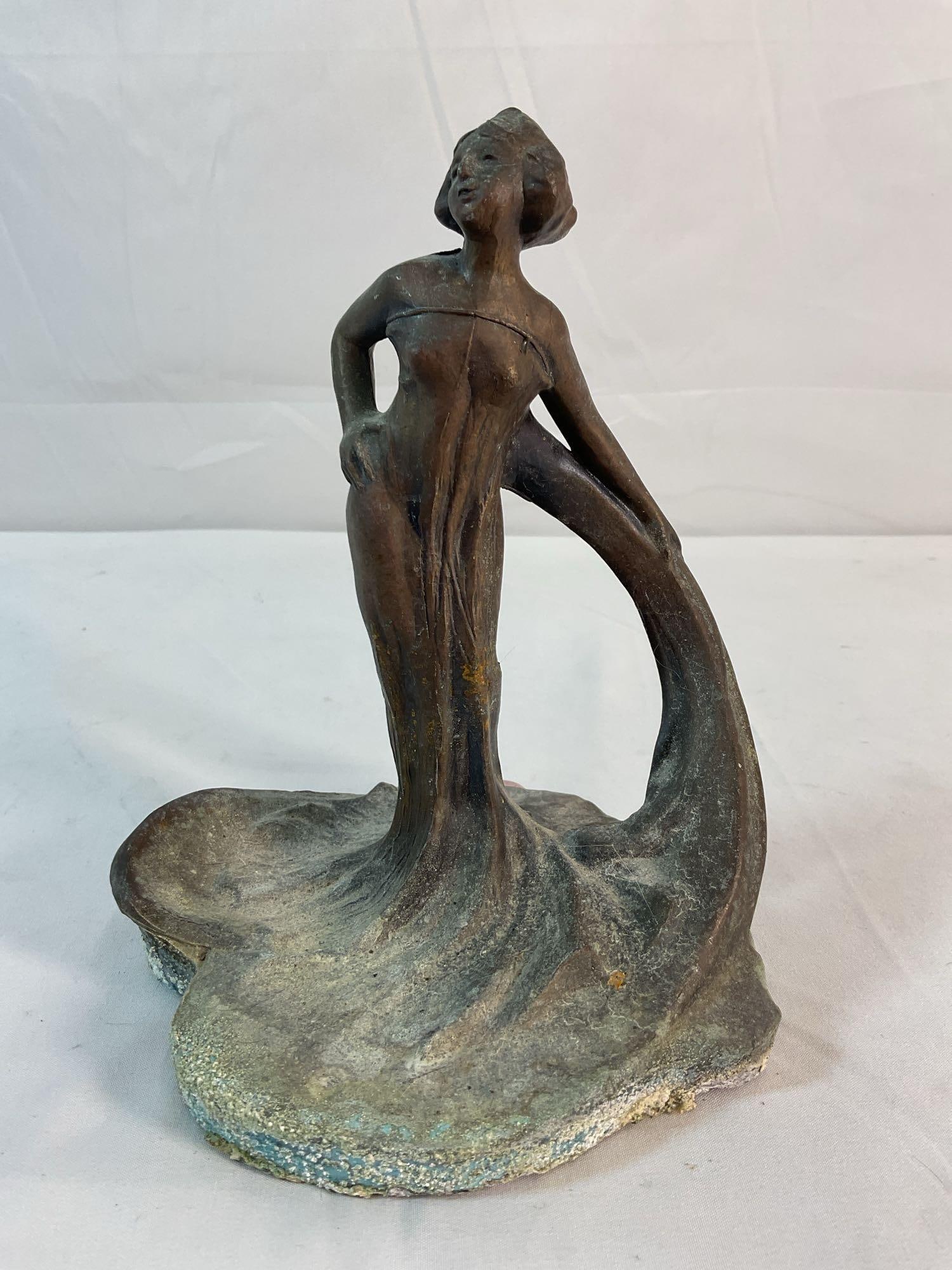 Art Deco Bronze Figurine of a Woman with Flowing Gown (1 of 3)