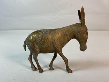 Antique Cast Bronze Donkey Figurine