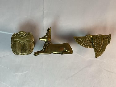 Decorative Brass Napkin Holders - Set of 3