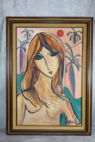 Lourdes Gomez Franca (Cuban/American, 1933-2017) – Oil on Canvas Portrait