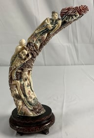 Chinese Carved Bone - Group Tusk Shape