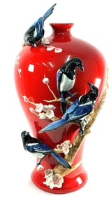 Franz Collection Magpies Vase "A String of Happy Event